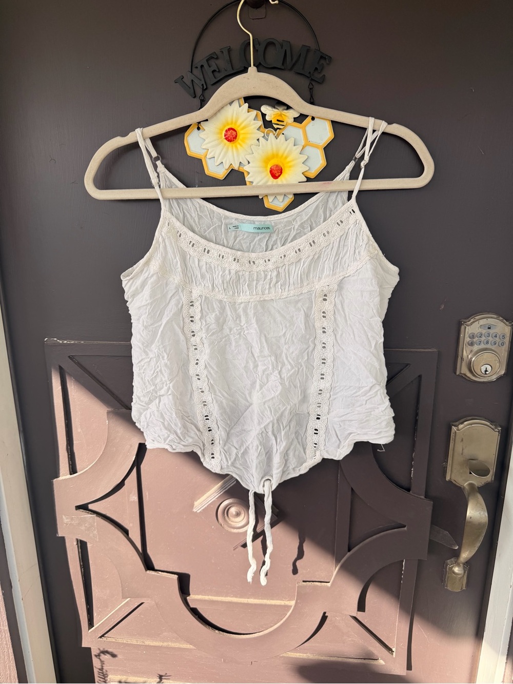 Maurices White Crochet-Trim Spaghetti Strap Camisole